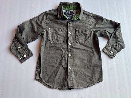#180 Boys 6 VGUC Drill Clothing Co Boys Division Green Button Dow7 v