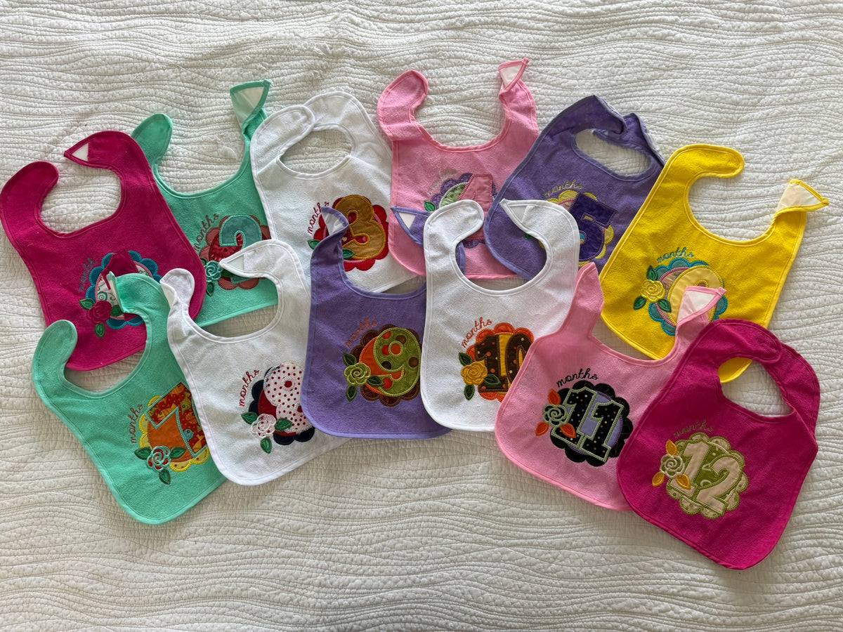 #49 Handmade girls first months bibs