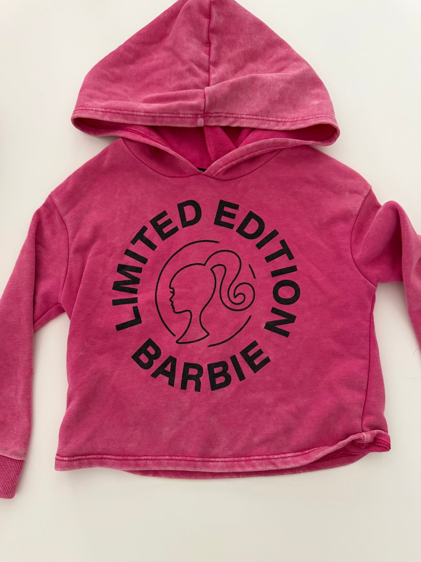 *reduced* #117, Girls 4T, Barbie pink sweatshirt & skirt, GUC