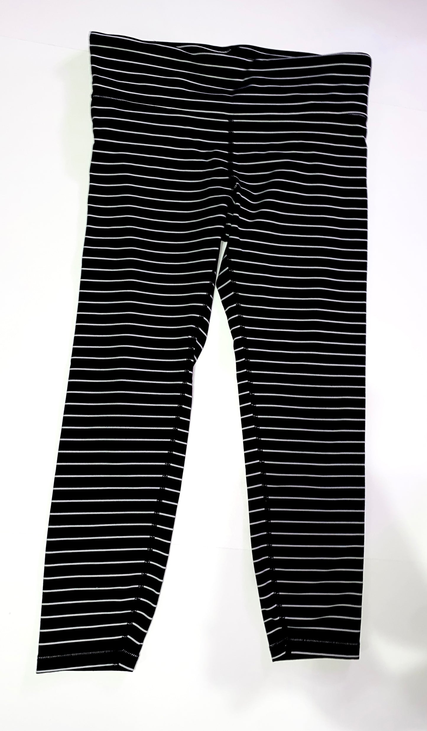 Gap black and white stripe leggings women's size M