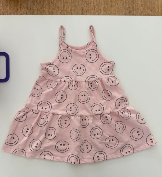 *reduced* #117, Girls 4T, Grayson Mini pink happy face print dress, VGUC