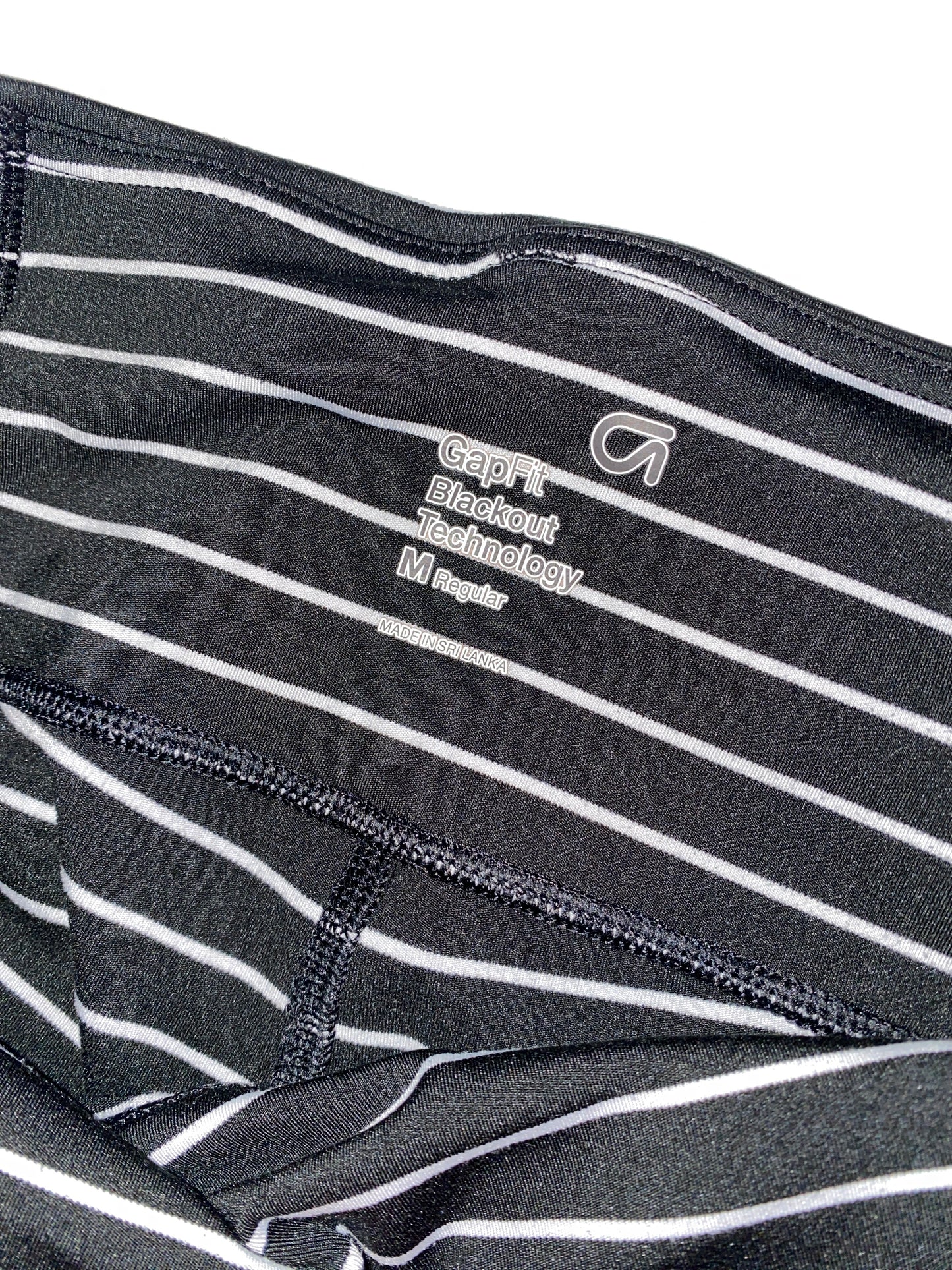 Gap black and white stripe leggings women's size M