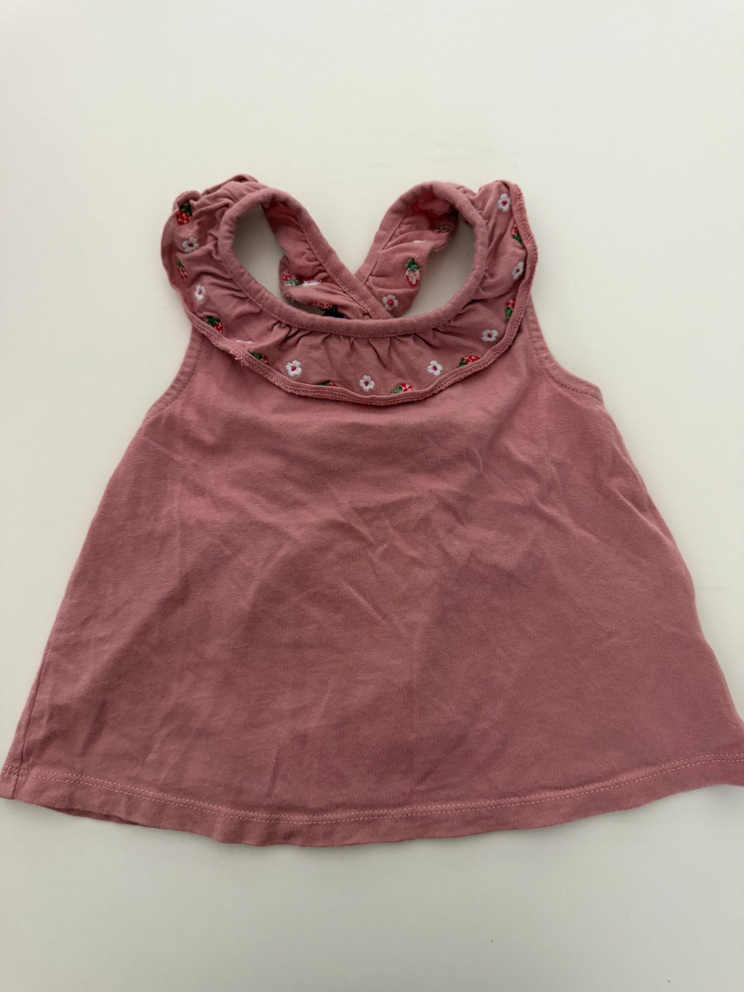 *reduced* #117, Girls 5, Boden mauve tank top w/ flower ruffle detail, VGUC