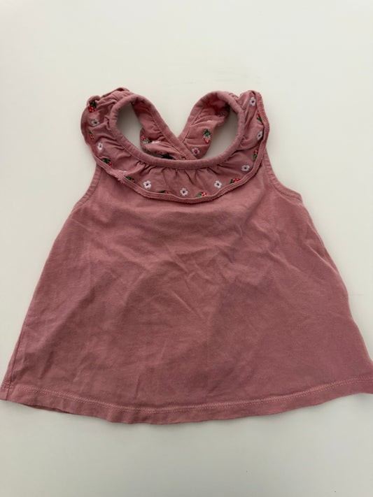 *reduced* #117, Girls 5, Boden mauve tank top w/ flower ruffle detail, VGUC