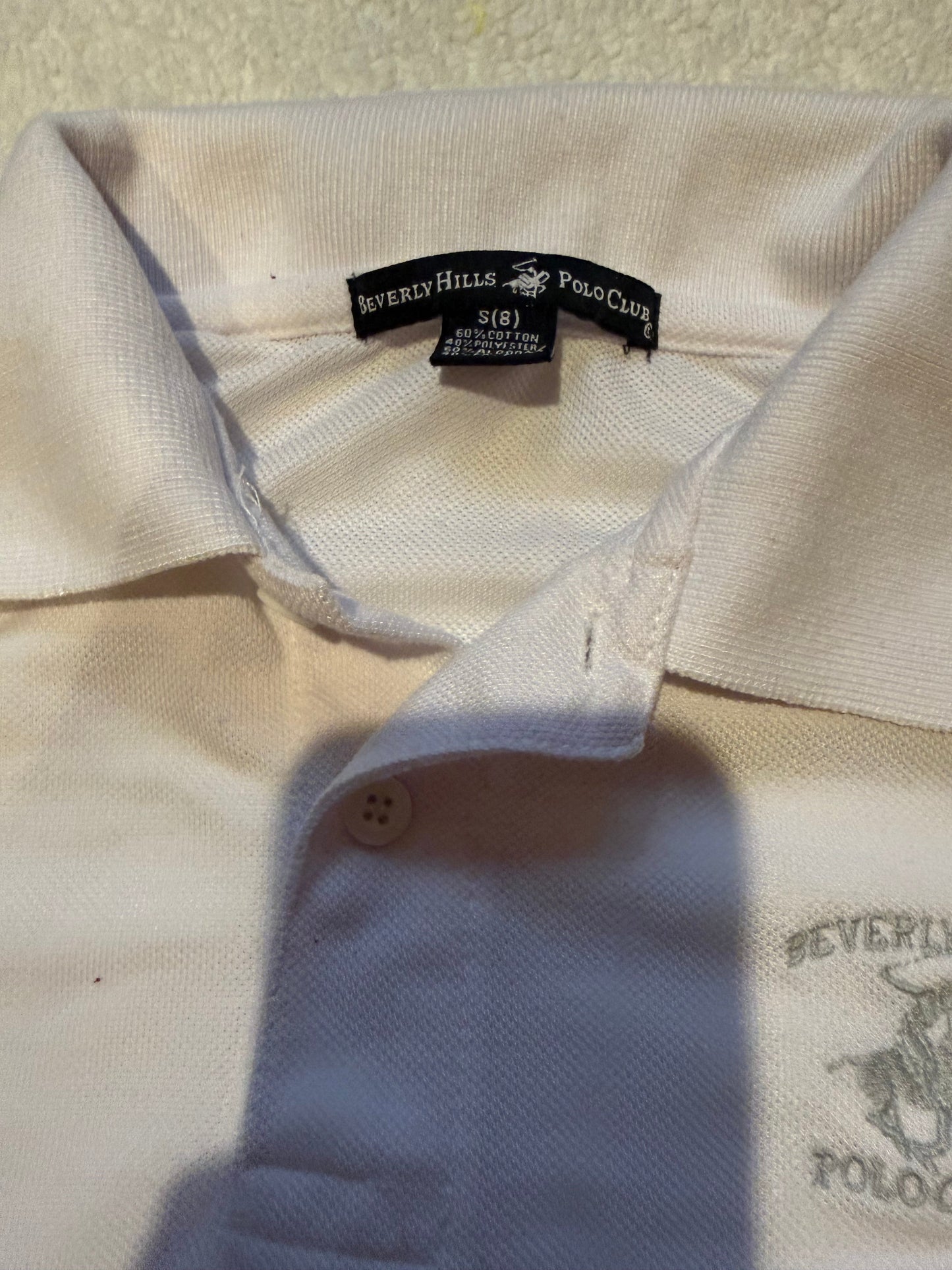 136 EUC White Polo shirt Boys size 8