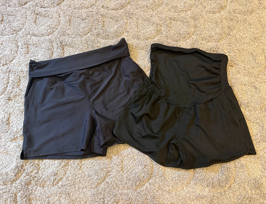 16 - 2 Pack Maternity Active Shorts - Large