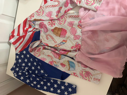 #23 girls size 5 gymnastics outfit lot