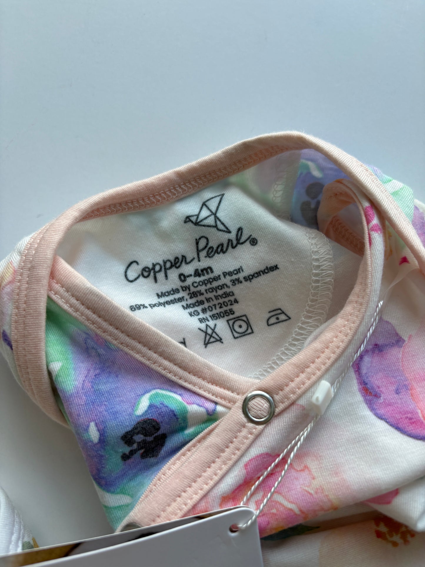 Seller #105 - NWT Girls 0-4M Copper Pearl Watercolor Floral Gown