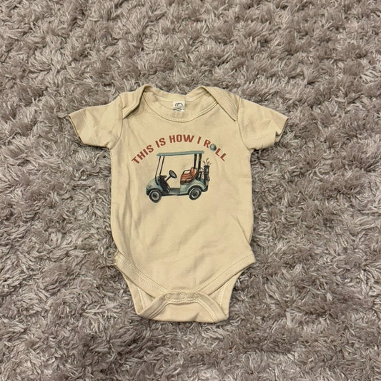#74- Boutique golf onesie 0-3 mo
