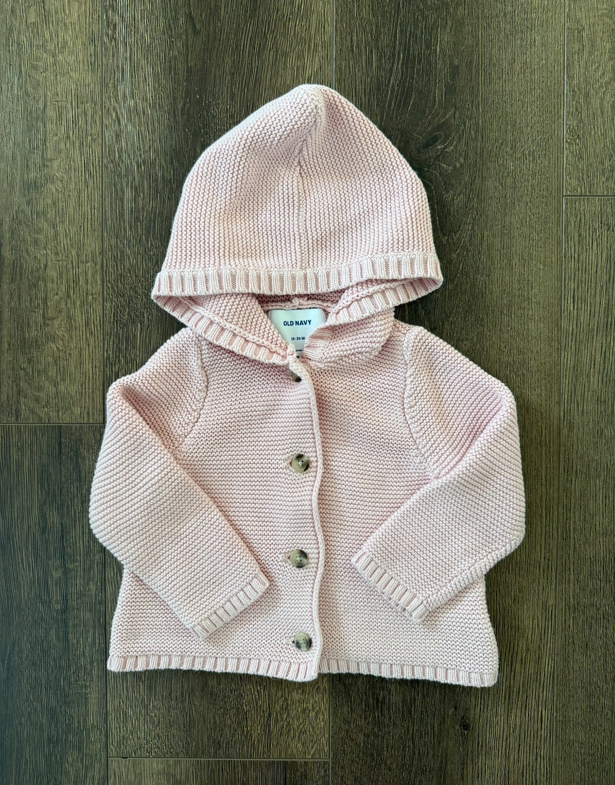 #173-REDUCED Old Navy pink knit sweater size 18-24m