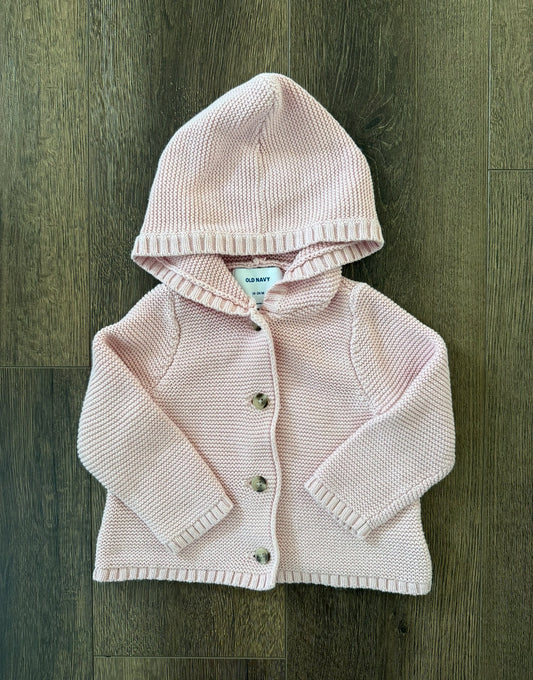 #173-REDUCED Old Navy pink knit sweater size 18-24m