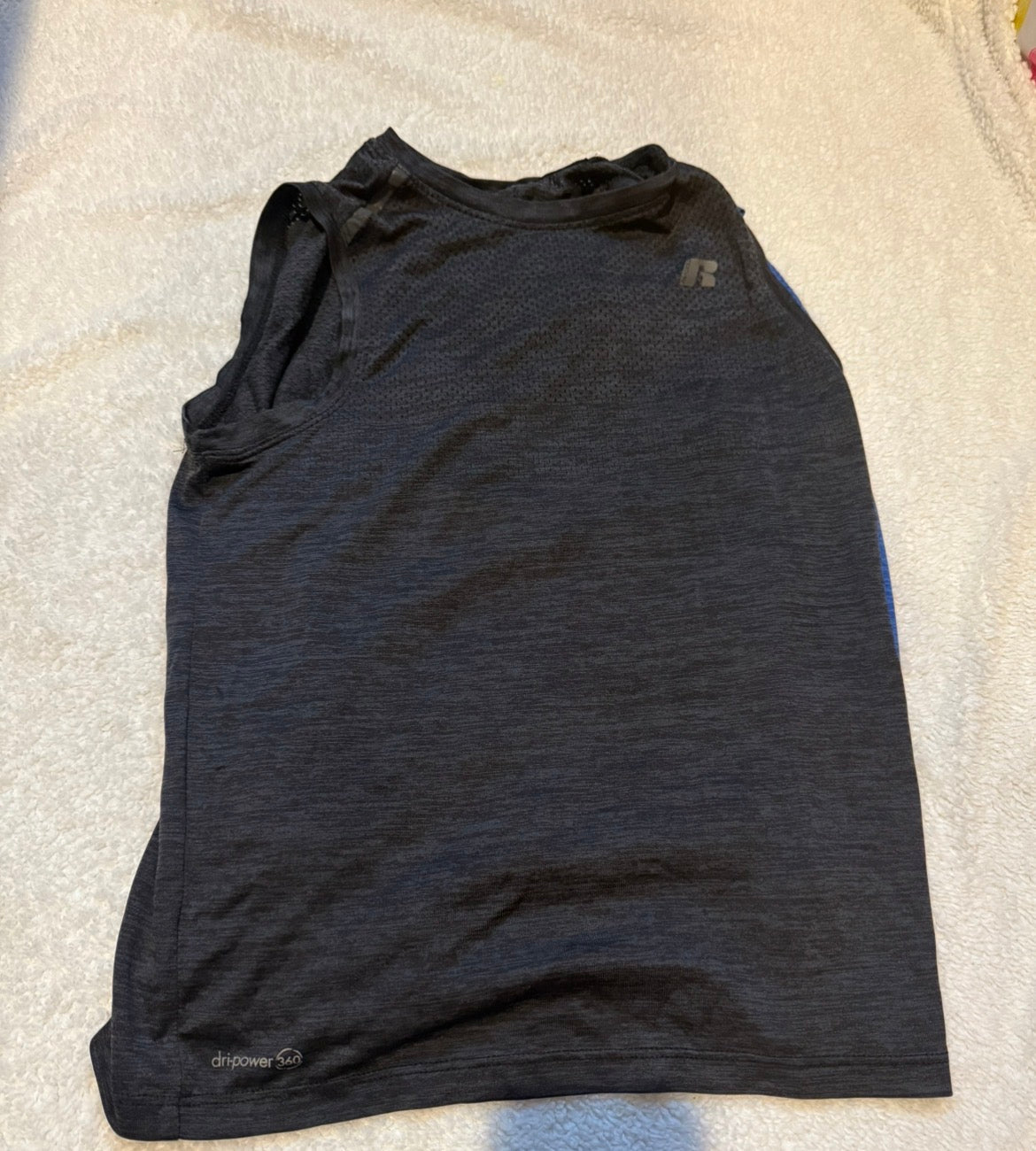 136 EUC Russel Boys Black Muscle tank