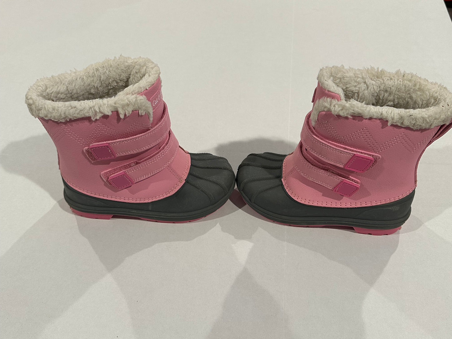 #160 Girls size 12 pink Cat and Jack winter snow boots