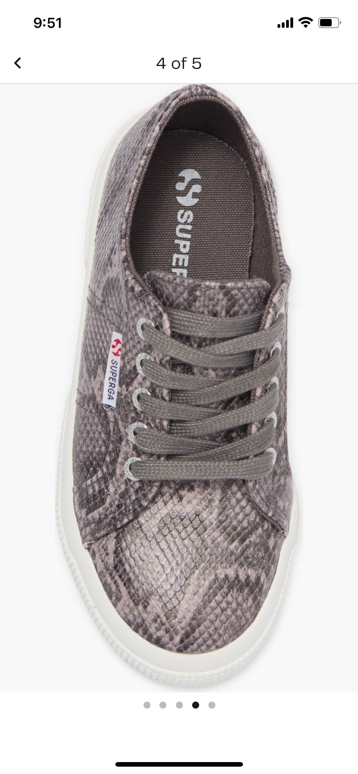 #52 - Superga Snake Embossed Sneaker, Girls, Size 12 / 29EU - NEW