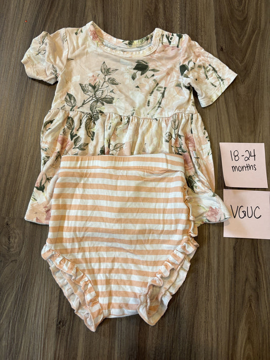 #77 - 18-24 Mo - VGUC Posh Peanut - Vintage Pink Rose Outfit