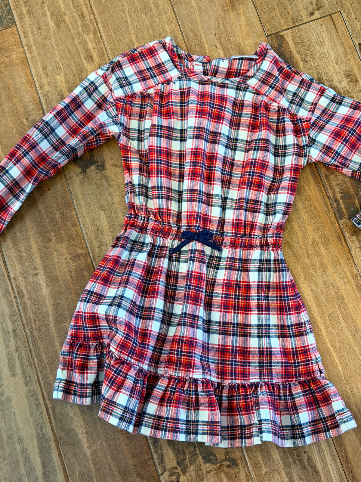 #99 Girls Hanna Andersson red plaid dress size 6
