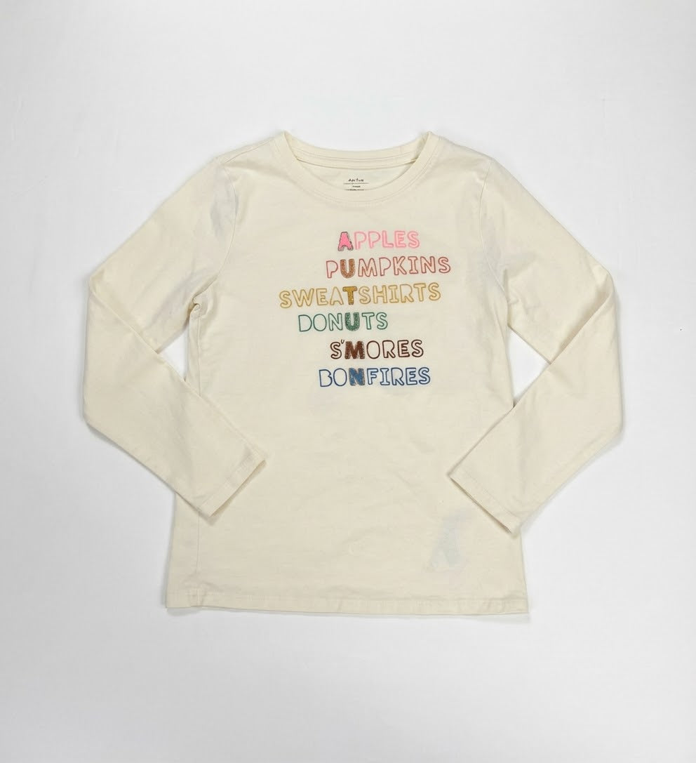 155 Girls Cat and Jack Size S 6/6X Fall/Autumn Long Sleeve T Shirt