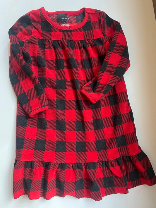 11/3 PRICE  DROP Seller #20 Buffalo Check fleece nightgown 2t