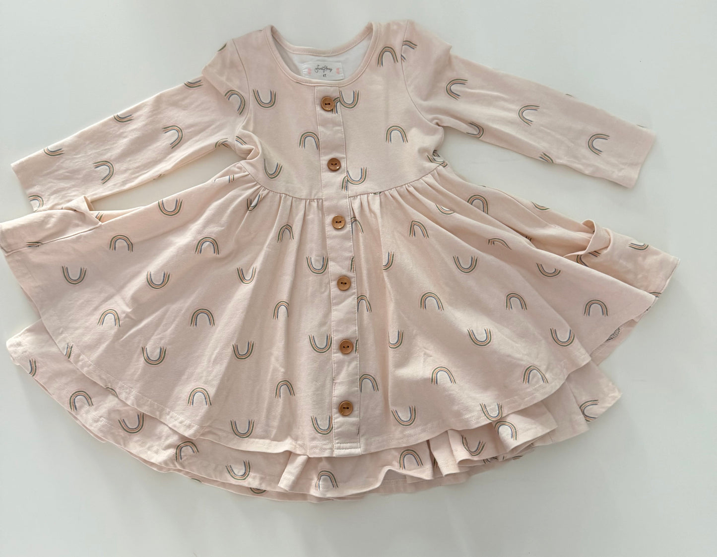 *reduced* #117, Girls 4T, SweetHoney pink rainbow dress, VGUC
