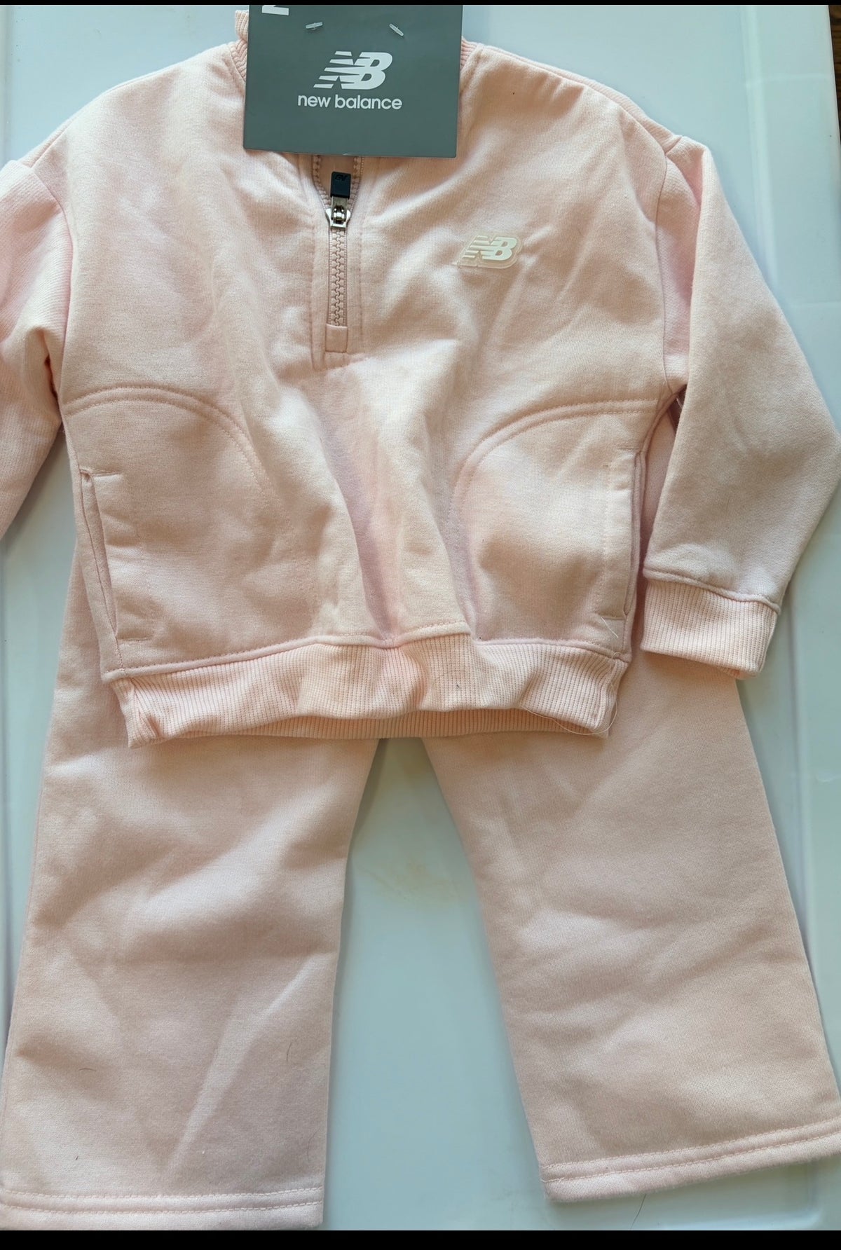 #35 girls 2t light pink New balance sweats NWT