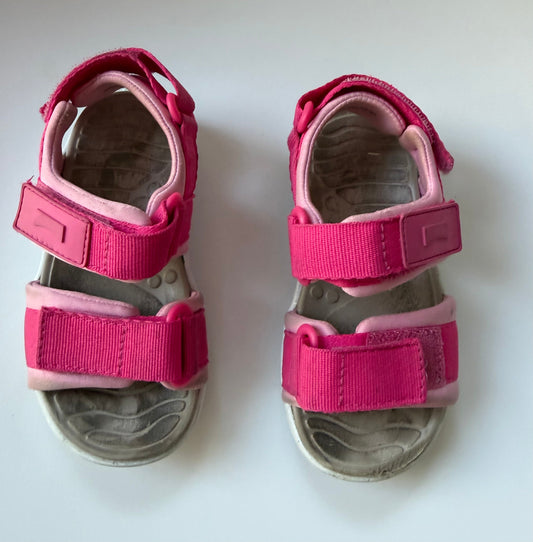 *reduced* #117, Girls Shoes 8.5c (26), Camper Kids Wous sandals, hot pink, VGUC