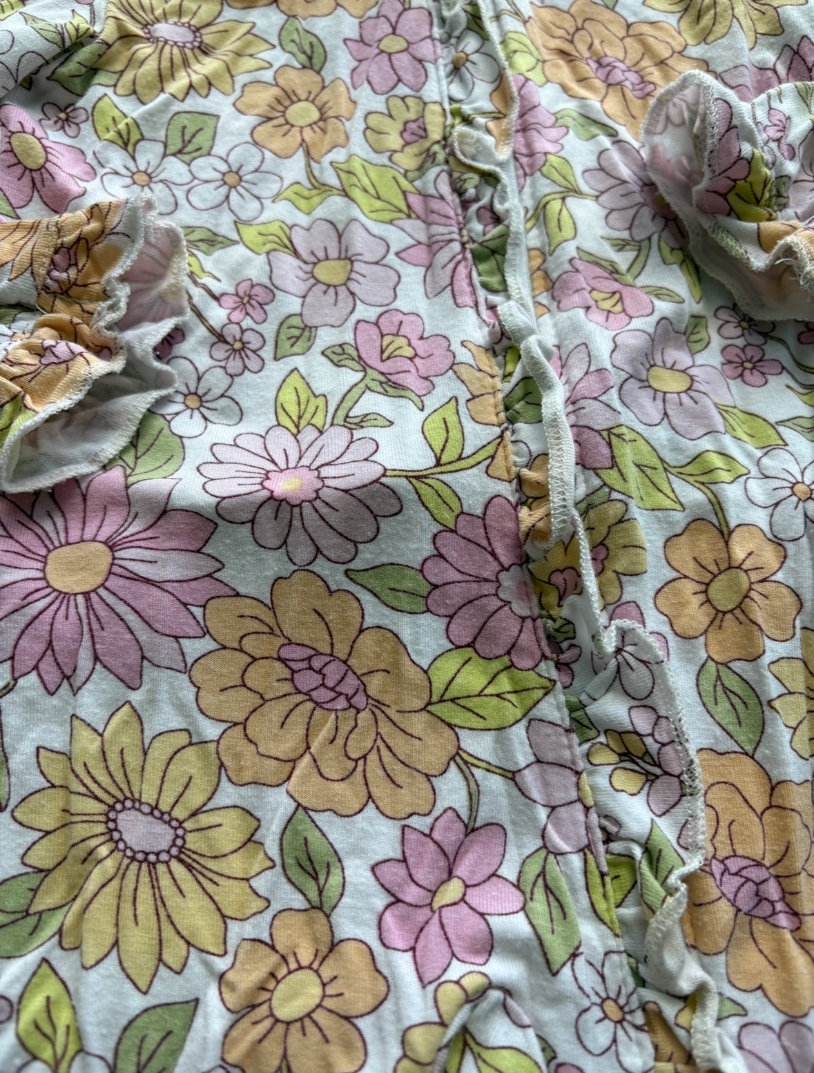 Seller # 105 - 3M Girls Little Me Floral Zip Up Footie GUC