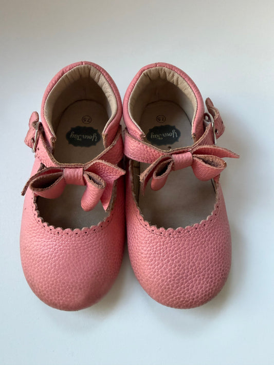*reduced* #117, Girls Shoes 7.5c, Your Jay Pink bow flats, GUC