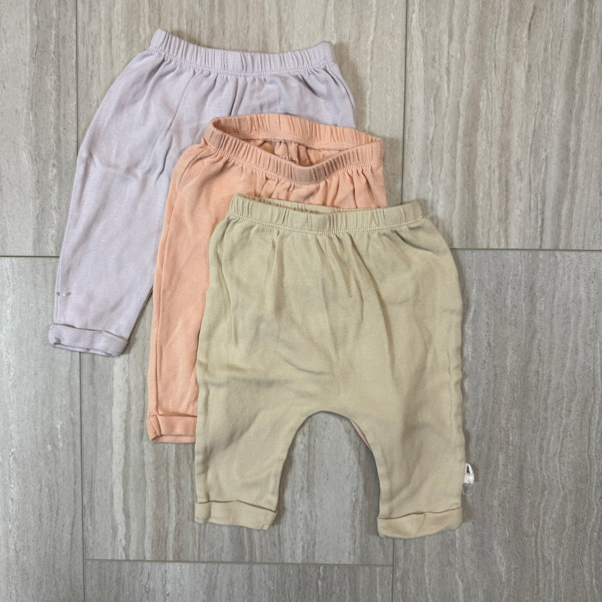 #110 Burt’s Bees Infant Joggers Pants Bundle Set of 3 Size 0-3 mo