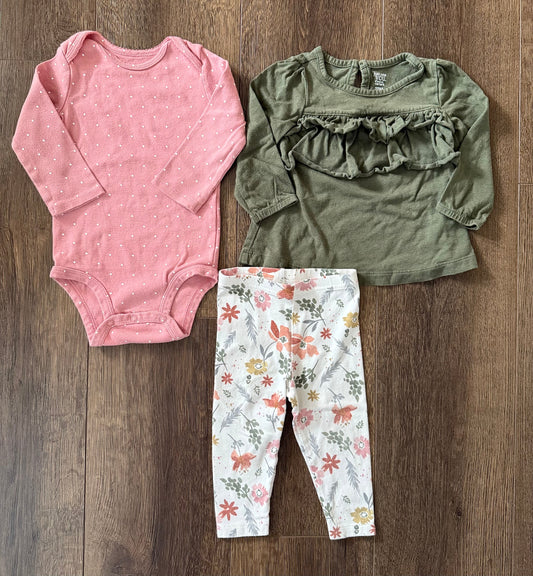 #173-REDUCED just one you by Carters bundle girl size 12m [pink floral]