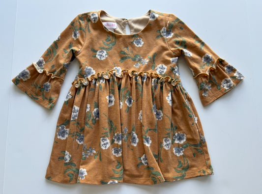 Seller #105 - Girls 3T Bonnie Jean Mustard Floral Shirt GUC