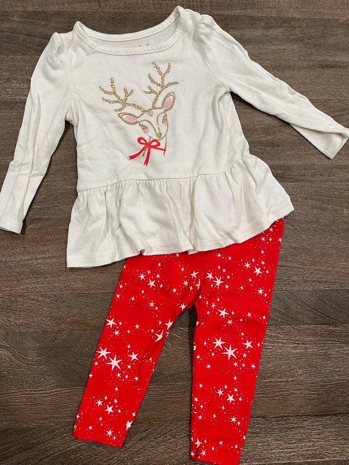 Seller #55 Cat & Jack Girls 18 Month Holiday deer outfit