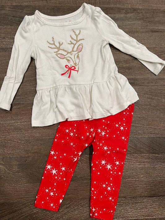 Seller #55 Cat & Jack Girls 18 Month Holiday deer outfit
