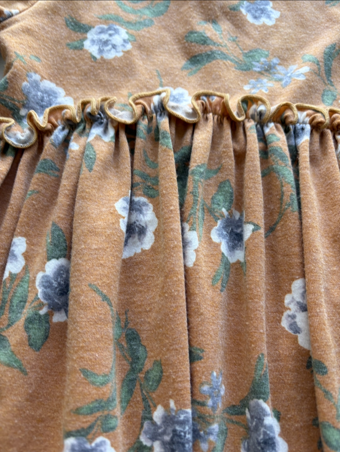 Seller #105 - Girls 3T Bonnie Jean Mustard Floral Shirt GUC