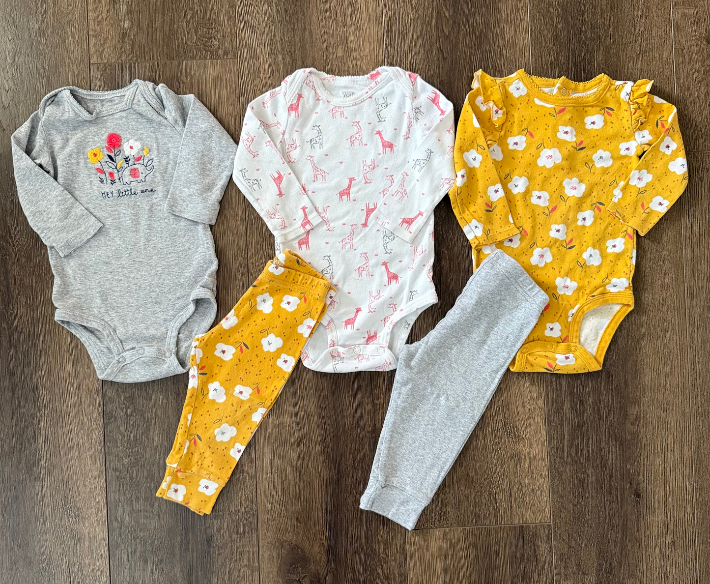 #173-just one you by Carters bundle girl size 12m [yellow floral]