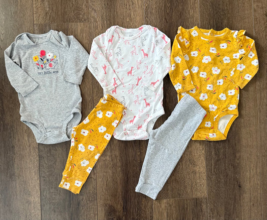 #173-just one you by Carters bundle girl size 12m [yellow floral]