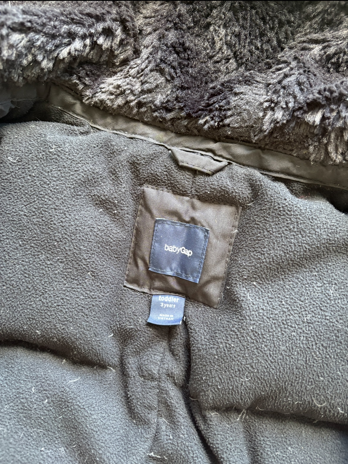 Seller #105 - Girls 3T Gap Black Puffer Coat with Hood GUC - see description