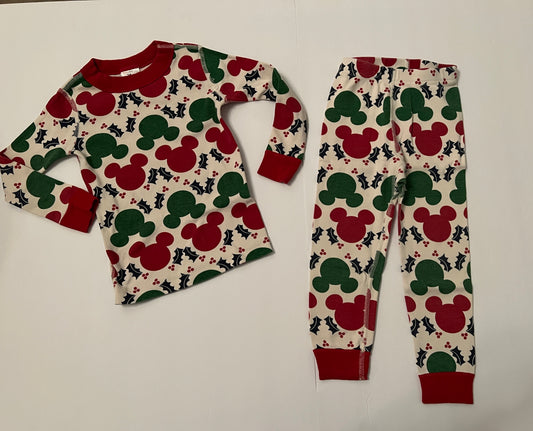#180 unisex boys/girls 3 Hanna Andersson holiday Mickey pajamas 2 available