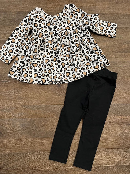 Seller #55 Rachel Zoe Girls 12 Month heart animal print 2 piece outfit