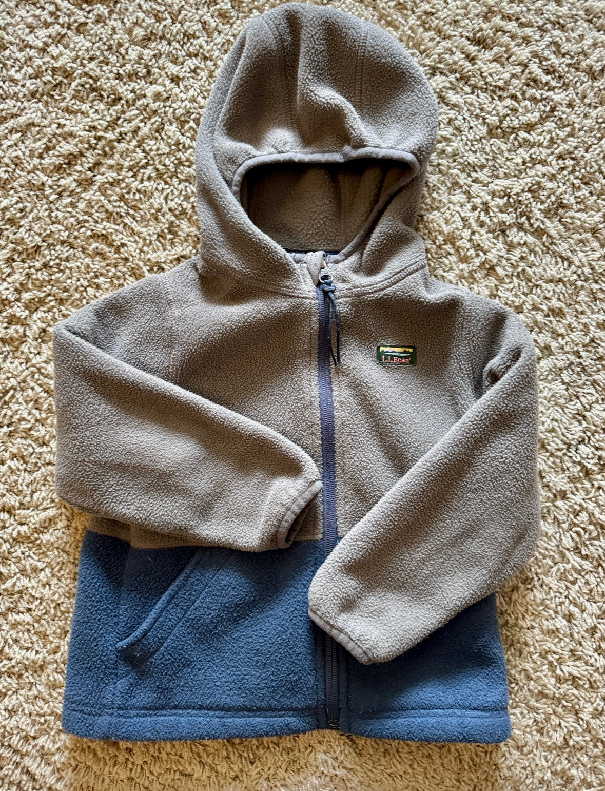 REDUCED PRICE # 34 ll bean boys size 4t fleece blue gray zip up jacket