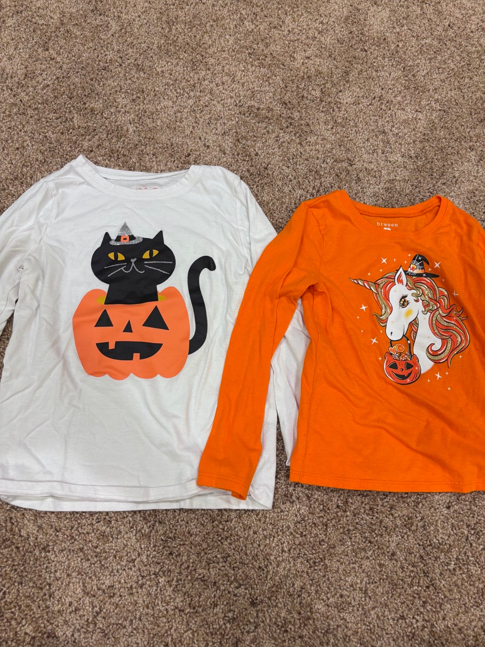 #47, girls Cat and Jack, btween, size 6 halloween shirts