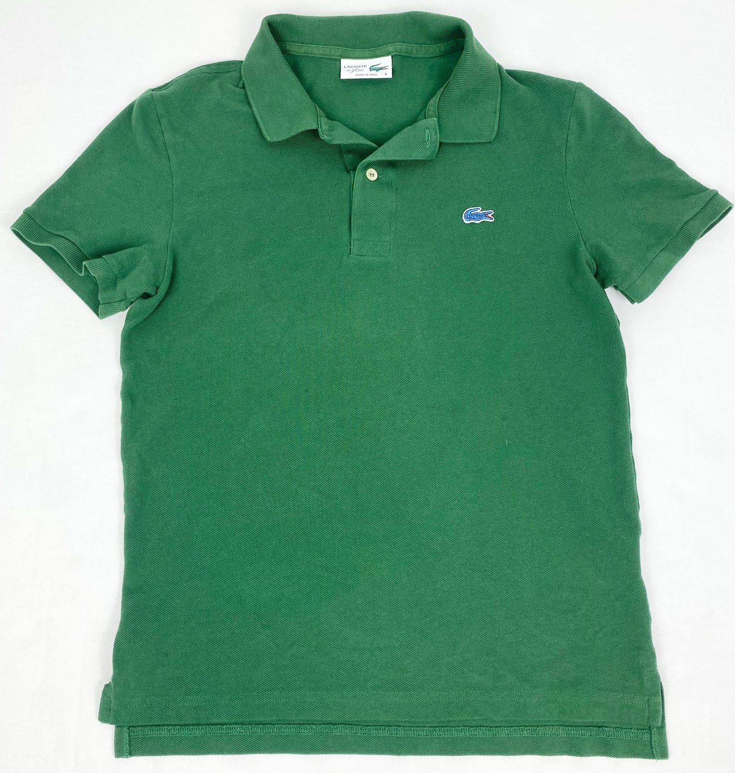 Men Medium Lacoste for J. Crew Classic Green Pique Polo Shirt Size 4
