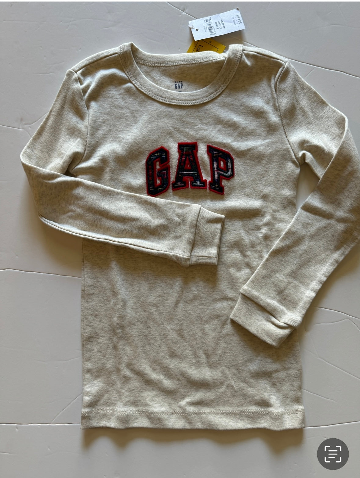 REDUCED PRICE #34 GAP size 5 t boys or girls pajama long sleeve top. NWT