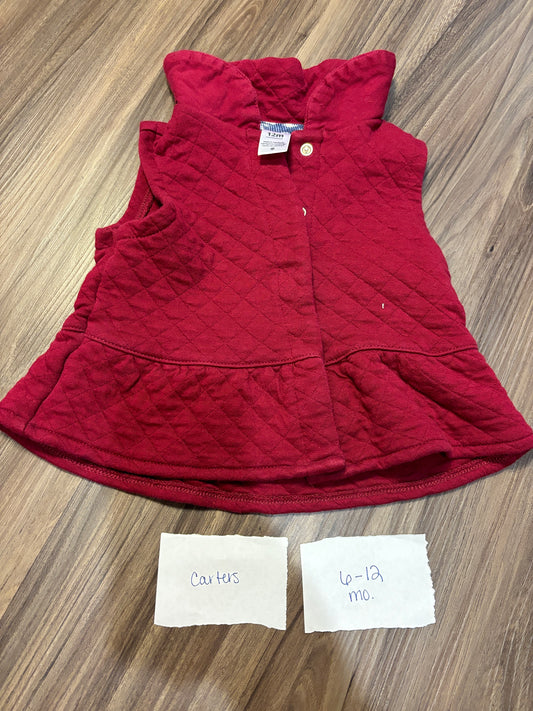 #138 - 6-12 Mo - VGUC Carters - Maroon Vest - PU 45236