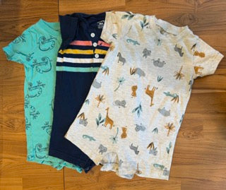 #51 Carter's Set of 3 Boys 18mo Short Sleeve Rompers EUC