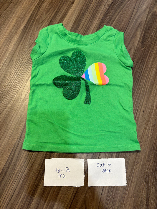 #138 - 6-12 Mo - VGUC Cat & Jack - Shamrock Tshirt - PU 45236