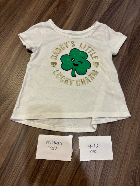 #138 - 9-12 Mo - EUC Children's Place - Daddy's Little Lucky Charm Tshirt - PU 45236