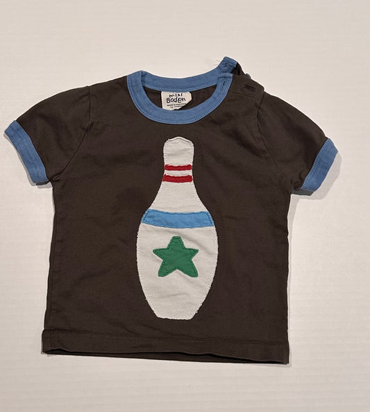 Boys Mini Boden bowling pin Shirt Size 12-18 month, dark green