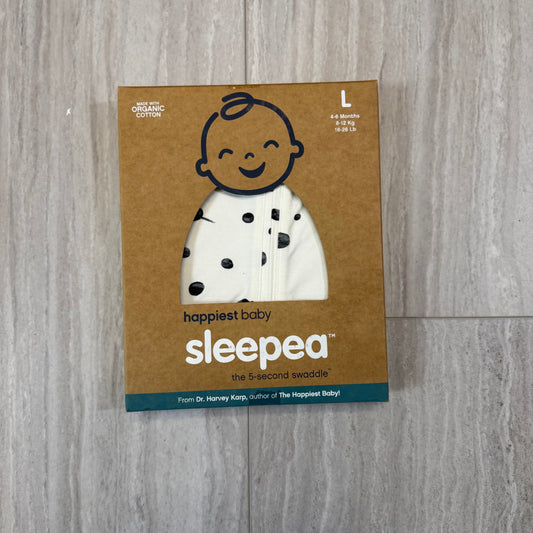 #17 Happiest Baby Sleepea Swaddle White Polka Dot Size Large Brand New