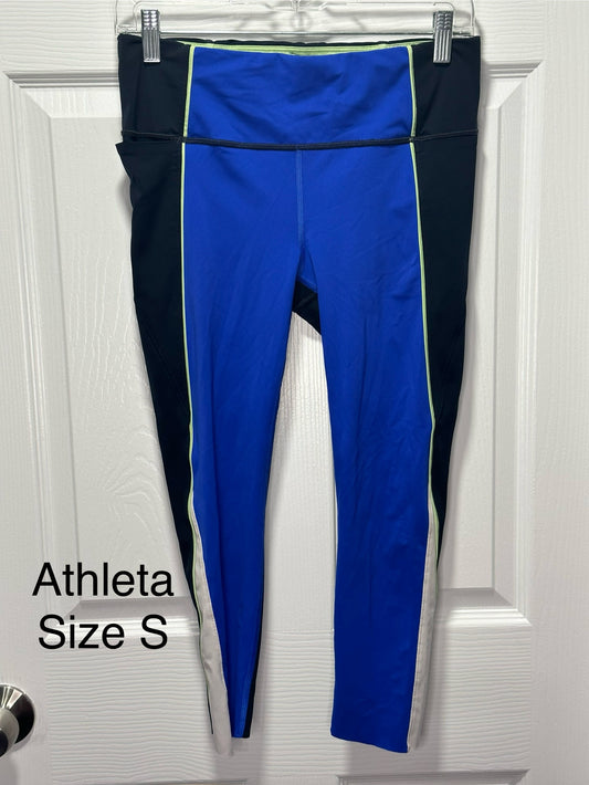 #186 Athleta Velocity Colorblock Crop Leggings - Women's S - EUC