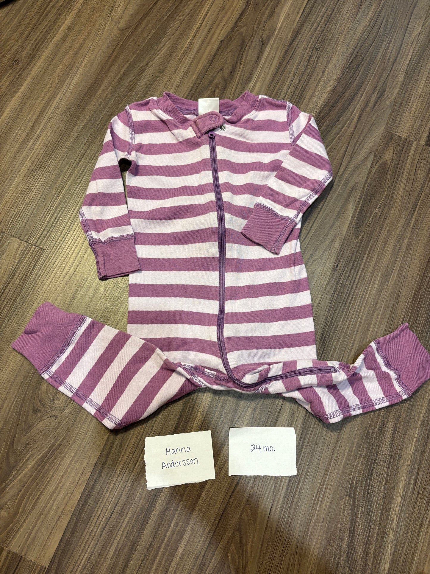 18-24 Mo - Hanna Andersson - Purple Striped Romper - PU 45236 (near Kenwood) Except Semiannual Sale